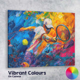 Vibrant Tennis Player Action Abstract Palette Knife Painting Canvas Wall Art Print Decor Picture Ready to Hang