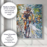 Abstract Cycling Race Peloton Expressionist Sports Painting Canvas Wall Art Print Decor Picture Ready to Hang