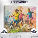Dynamic Youth Football Match Abstract Action Painting Canvas Wall Art Print Decor Picture Ready to Hang