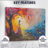 Romantic Woman by Sunset Colourful Impasto Palette Knife Painting Canvas Wall Art Print Decor Picture Ready to Hang