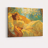 Elegant Art Nouveau Sleeping Woman Decorative Portrait Canvas Wall Art Print Decor Picture Ready to Hang