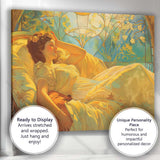 Elegant Art Nouveau Sleeping Woman Decorative Portrait Canvas Wall Art Print Decor Picture Ready to Hang