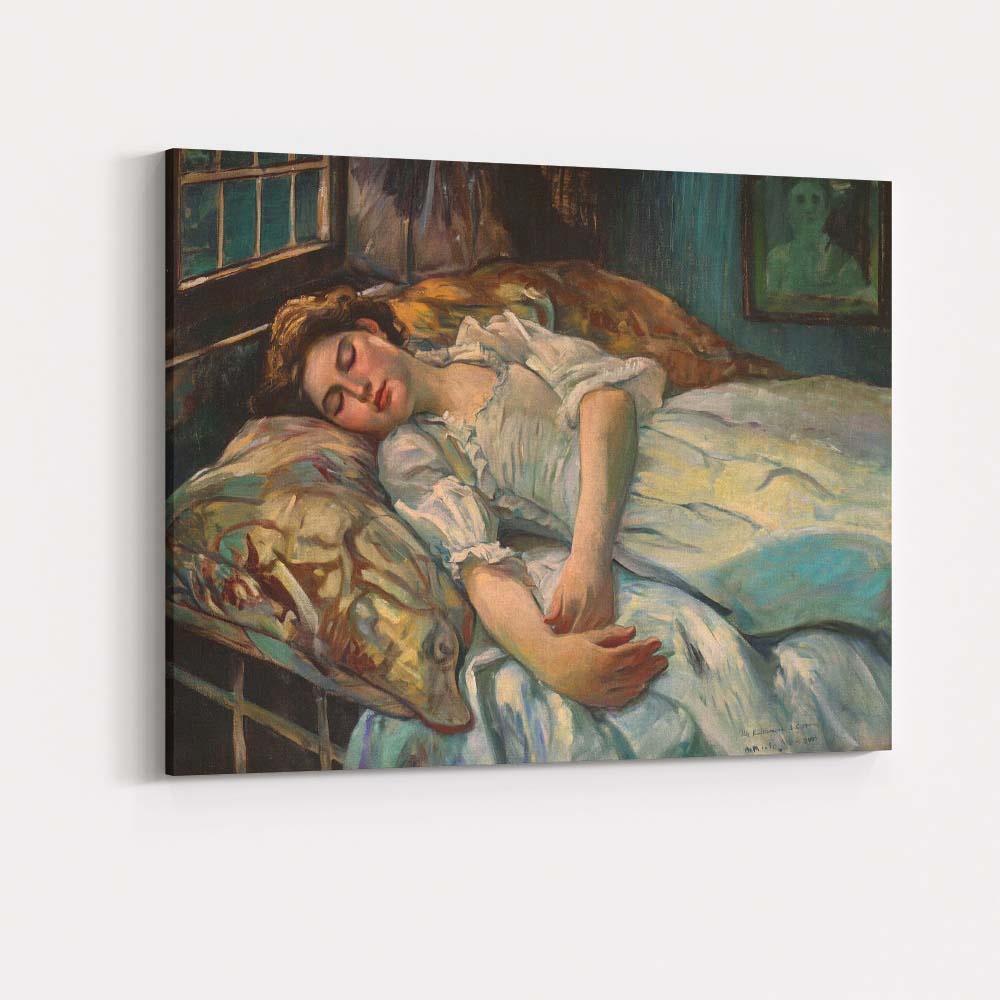 Classic Sleeping Woman Bedroom Portrait Traditional Oil Painting Canvas Wall Art Print Decor Picture Ready to Hang