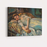 Classic Sleeping Woman Bedroom Portrait Traditional Oil Painting Canvas Wall Art Print Decor Picture Ready to Hang