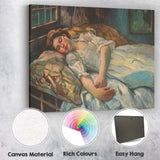 Classic Sleeping Woman Bedroom Portrait Traditional Oil Painting Canvas Wall Art Print Decor Picture Ready to Hang