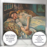 Classic Sleeping Woman Bedroom Portrait Traditional Oil Painting Canvas Wall Art Print Decor Picture Ready to Hang