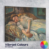 Classic Sleeping Woman Bedroom Portrait Traditional Oil Painting Canvas Wall Art Print Decor Picture Ready to Hang