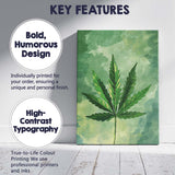 Green Cannabis Leaf Botanical Watercolour Illustration Canvas Wall Art Print Decor Picture Ready to Hang