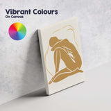 Minimalist Abstract Embrace Figure Line Art Warm Neutral Silhouette Canvas Wall Art Print Decor Picture Ready to Hang