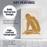 Minimalist Abstract Embrace Figure Line Art Warm Neutral Silhouette Canvas Wall Art Print Decor Picture Ready to Hang