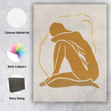 Minimalist Abstract Embrace Figure Line Art Warm Neutral Silhouette Canvas Wall Art Print Decor Picture Ready to Hang