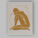 Minimalist Abstract Embrace Figure Line Art Warm Neutral Silhouette Canvas Wall Art Print Decor Picture Ready to Hang