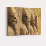 Ancient Persian Stone Guardian Relief Historical Sculpture Architecture Canvas Wall Art Print Decor Picture Ready to Hang