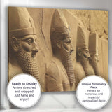Ancient Persian Stone Guardian Relief Historical Sculpture Architecture Canvas Wall Art Print Decor Picture Ready to Hang