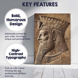 Ancient Mesopotamian King Stone Relief Historical Sculpture Canvas Wall Art Print Decor Picture Ready to Hang