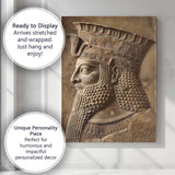Ancient Mesopotamian King Stone Relief Historical Sculpture Canvas Wall Art Print Decor Picture Ready to Hang