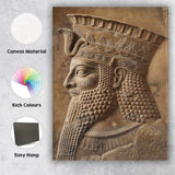 Ancient Mesopotamian King Stone Relief Historical Sculpture Canvas Wall Art Print Decor Picture Ready to Hang