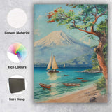 Mount Fuji Coastal Pine Tree Scenic Japanese Landscape Canvas Wall Art Print Decor Picture Ready to Hang