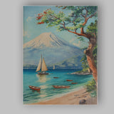 Mount Fuji Coastal Pine Tree Scenic Japanese Landscape Canvas Wall Art Print Decor Picture Ready to Hang