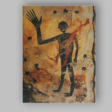 Prehistoric Cave Painting Primitive Human Figure Artwork Canvas Wall Art Print Decor Picture Ready to Hang