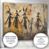 Ancient Tribal Spirit Figures Cave Art Canvas Wall Art Print Decor Picture Ready to Hang