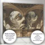 Surreal Classical Stone Face Architectural Fantasy Canvas Wall Art Print Decor Picture Ready to Hang