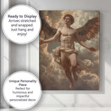 Heavenly Winged Angel Figure Dramatic Cloudscape Classical Fantasy Canvas Wall Art Print Decor Picture Ready to Hang