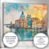 Venice Grand Canal Watercolour Cityscape Italian Architecture Canvas Wall Art Print Decor Picture Ready to Hang