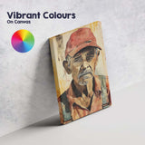 Elderly Labourer Portrait Rustic Watercolour Character Art Canvas Wall Art Print Decor Picture Ready to Hang