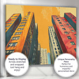 Urban High Rise Apartment Buildings Contemporary Cityscape Canvas Wall Art Print Decor Picture Ready to Hang