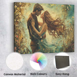 Romantic Spring Couple Floral Impressionist Love Painting Canvas Wall Art Print Decor Picture Ready to Hang