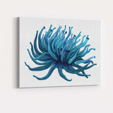Abstract Blue Sea Anemone Ocean Marine Illustration Canvas Wall Art Print Decor Picture Ready to Hang