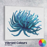 Abstract Blue Sea Anemone Ocean Marine Illustration Canvas Wall Art Print Decor Picture Ready to Hang