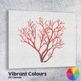 Vibrant Red Coral Reef Marine Botanical Illustration Canvas Wall Art Print Decor Picture Ready to Hang