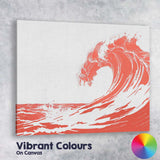 Coral Ocean Wave Minimal Coastal Illustration Canvas Wall Art Print Decor Picture Ready to Hang