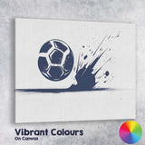 Dynamic Football Splash Sports Illustration Blue Monochrome Canvas Wall Art Print Decor Picture Ready to Hang