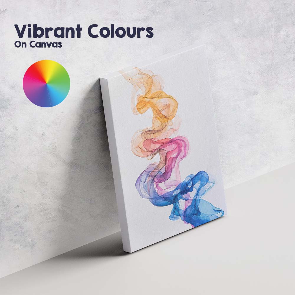 Abstract Flowing Colourful Smoke Ribbon Digital Art Canvas Wall Art Print Decor Picture Ready to Hang