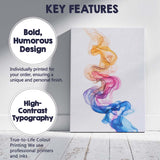 Abstract Flowing Colourful Smoke Ribbon Digital Art Canvas Wall Art Print Decor Picture Ready to Hang