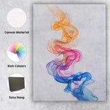 Abstract Flowing Colourful Smoke Ribbon Digital Art Canvas Wall Art Print Decor Picture Ready to Hang