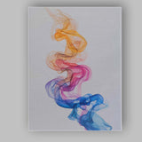 Abstract Flowing Colourful Smoke Ribbon Digital Art Canvas Wall Art Print Decor Picture Ready to Hang