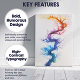 Rainbow Watercolour Twisting Tree Abstract Nature Illustration Canvas Wall Art Print Decor Picture Ready to Hang