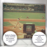 Retro Baseball Match Television Broadcast Sports Photography Canvas Wall Art Print Decor Picture Ready to Hang