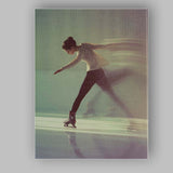 Elegant Figure Skater Motion Blur Contemporary Sports Portrait Canvas Wall Art Print Decor Picture Ready to Hang