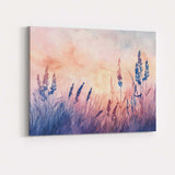 Pastel Wild Meadow Grass Silhouette Watercolour Landscape Canvas Wall Art Print Decor Picture Ready to Hang