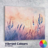 Pastel Wild Meadow Grass Silhouette Watercolour Landscape Canvas Wall Art Print Decor Picture Ready to Hang