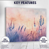 Pastel Wild Meadow Grass Silhouette Watercolour Landscape Canvas Wall Art Print Decor Picture Ready to Hang