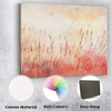 Blush Pink Wildflower Meadow Watercolour Botanical Landscape Canvas Wall Art Print Decor Picture Ready to Hang