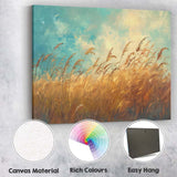 Golden Wild Meadow Tall Grass Impressionist Landscape Canvas Wall Art Print Decor Picture Ready to Hang