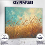 Golden Wild Meadow Tall Grass Impressionist Landscape Canvas Wall Art Print Decor Picture Ready to Hang