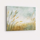 Golden Reed Meadow Misty Watercolour Landscape Canvas Wall Art Print Decor Picture Ready to Hang